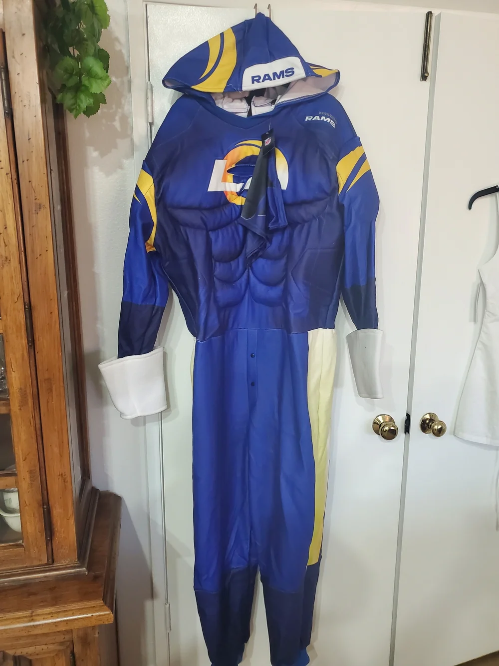 NFL Blue & Yellow Muscle Hoodie Jumpsuit Superhero Costume